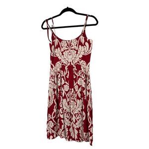 Ann Taylor Red‎ Cream Floral Skater Style Dress
